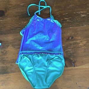 girls three piece tankini swimsuit